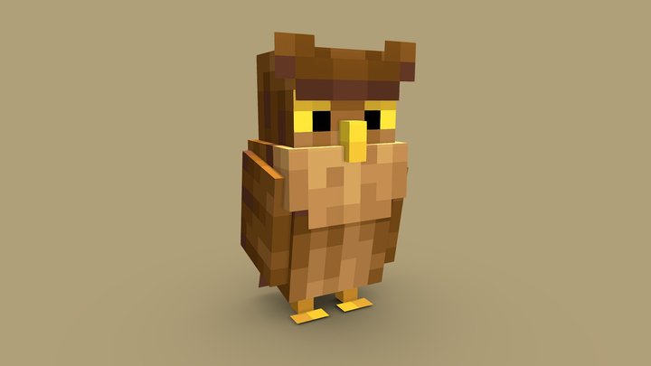 Minecraft Owl 3D Model
