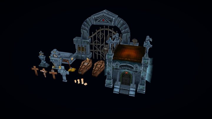 Graveyard Props 3D Model