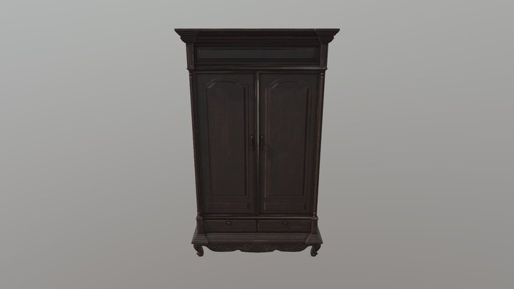 Wooden Closet 3D Model