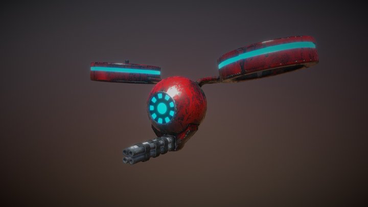 High_Polly Quantum Sentinel Drone 3D Model