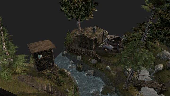 DAE Diorama - Forest Loner 3D Model