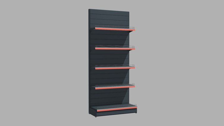 Market shelf grey 3D Model