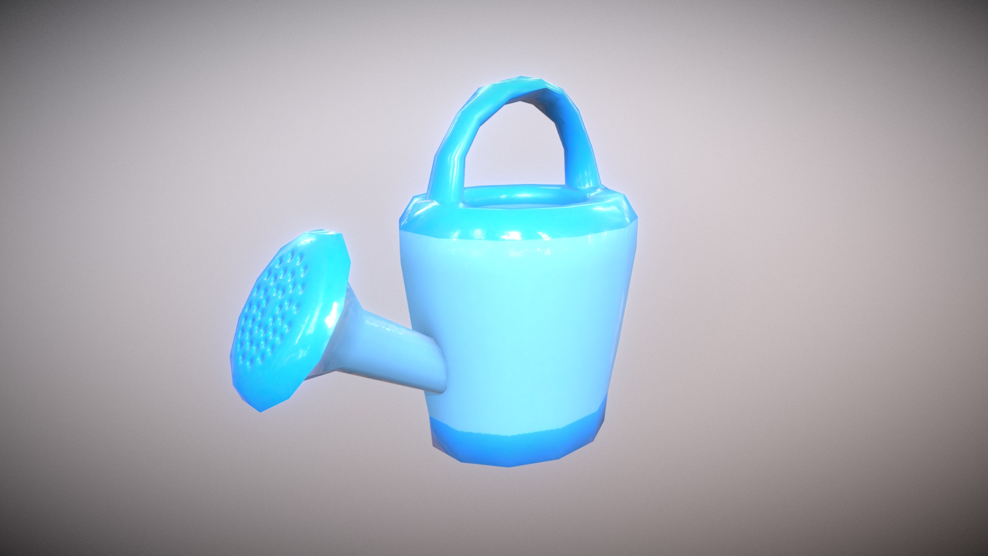 3D model Watering Jar Toy low-poly game ready - This is a 3D model of the Watering Jar Toy low-poly game ready. The 3D model is about a blue plastic water bottle.