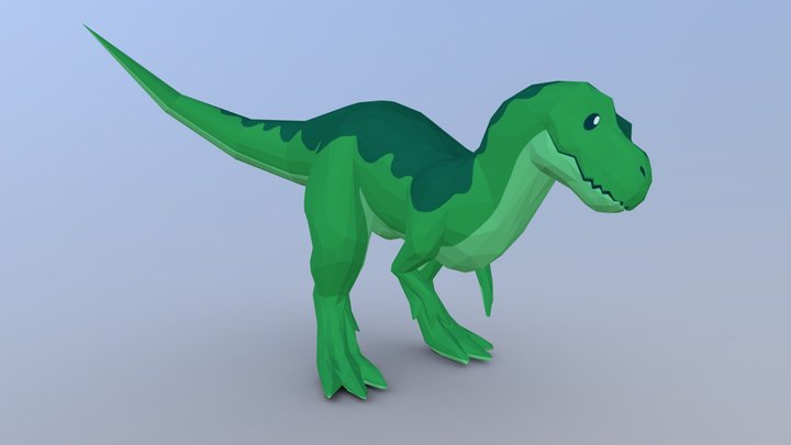 *R!* Low-poly T-rex Figurine [Curious Green] 3D Model