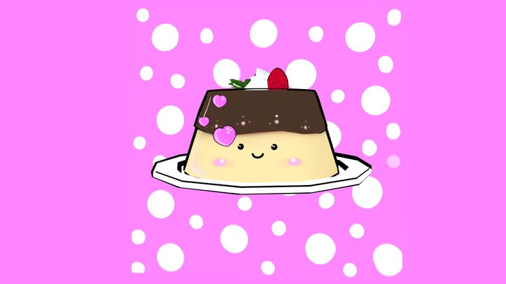 Chibbi Kawaii Pudding 3D Model