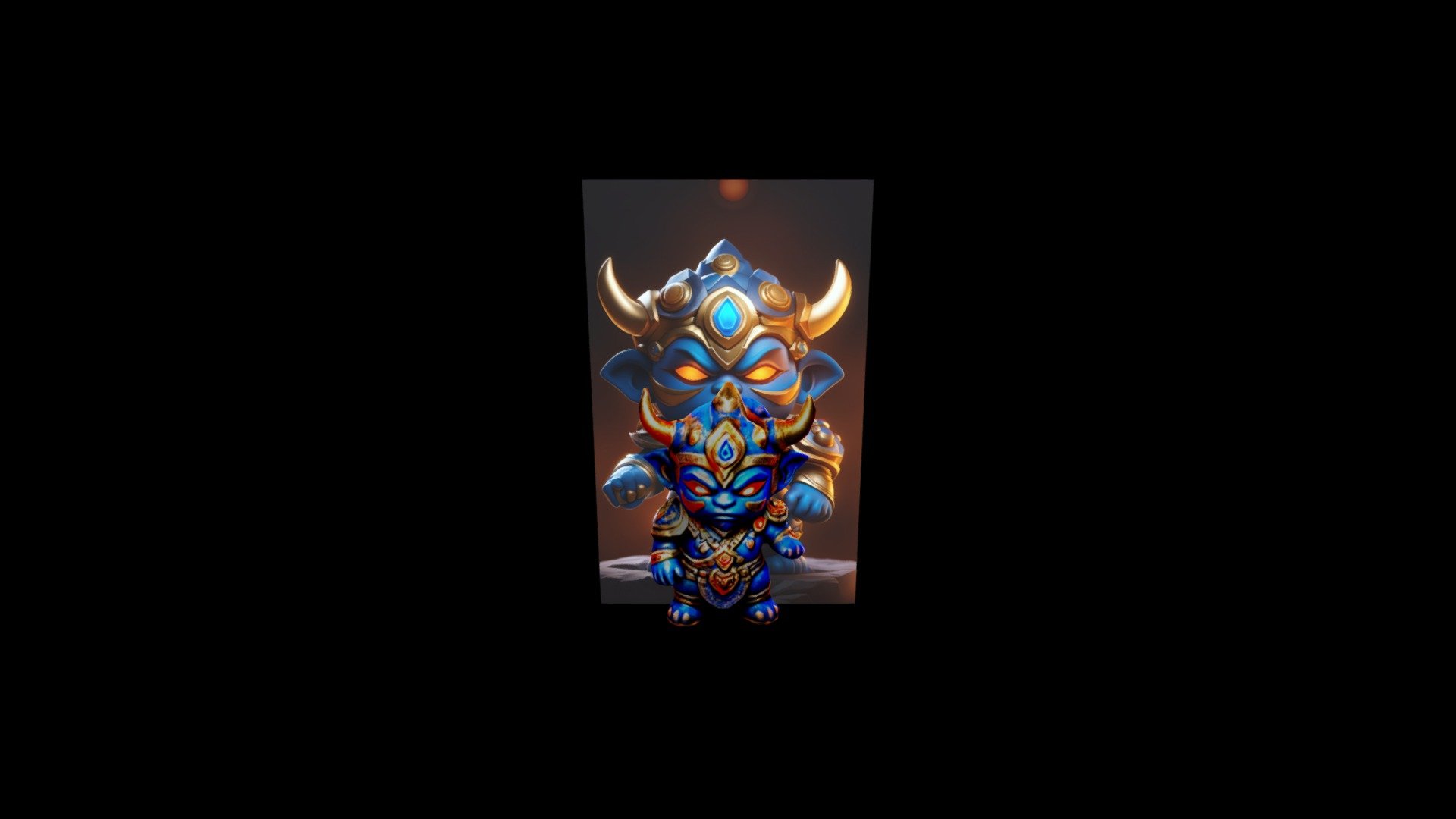 "Blue Goblin with Gold Armor" A blue goblin w - Download Free 3D model