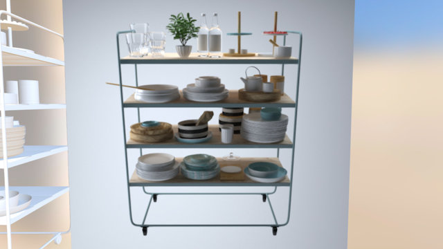 Tableware Set Stand 3D Model