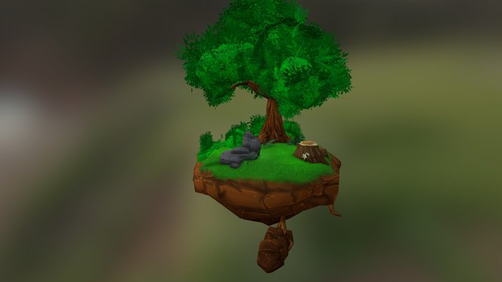 Hand Painted Environment Diorama 3D Model