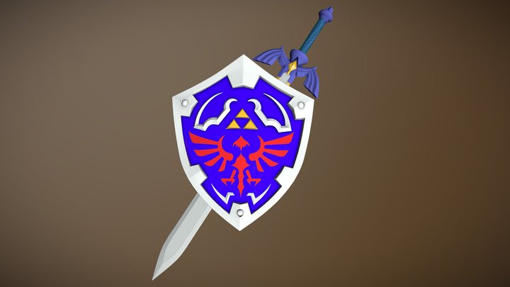 Hylian Shield and Sword / Master Sword 3D Model