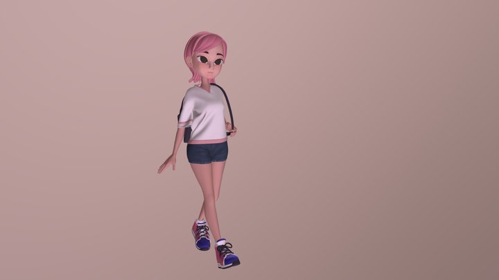 Girl walking 3D Model