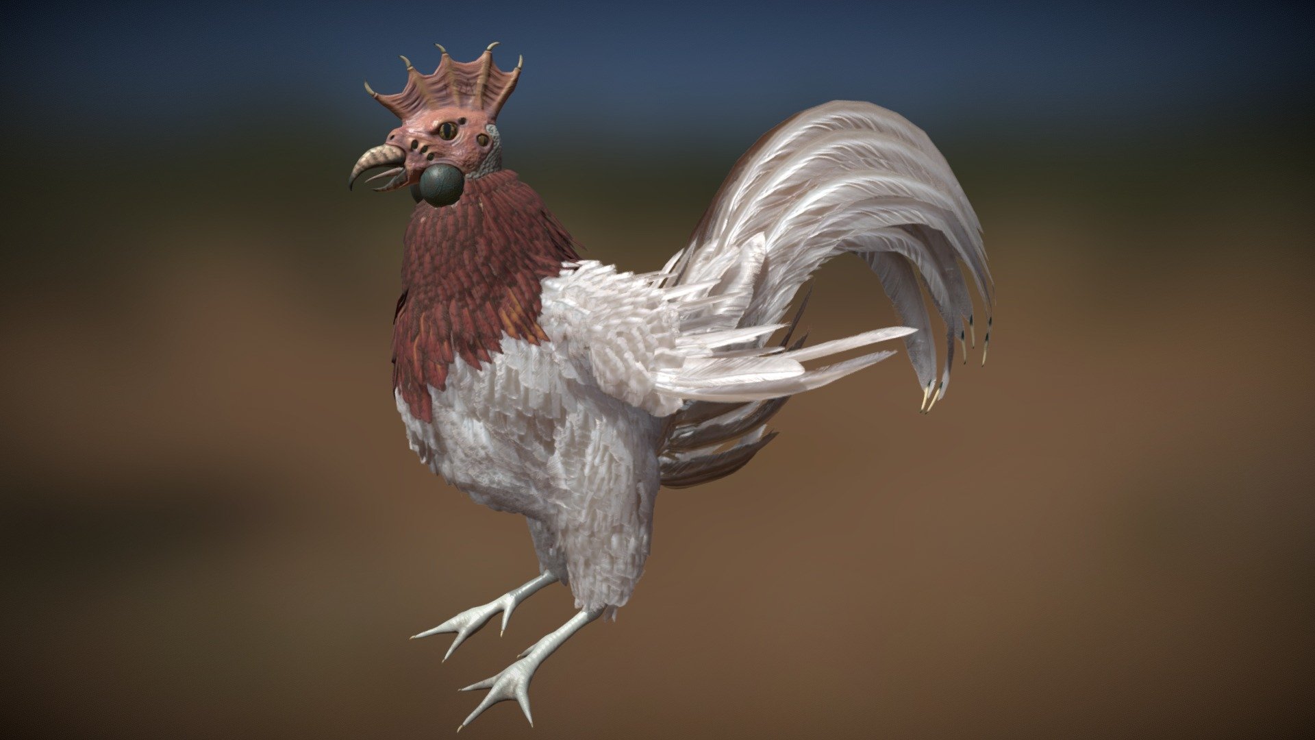 Fjalar the Red Rooster, Herald of Ragnarok - 3D model by BradleyDeanS ...