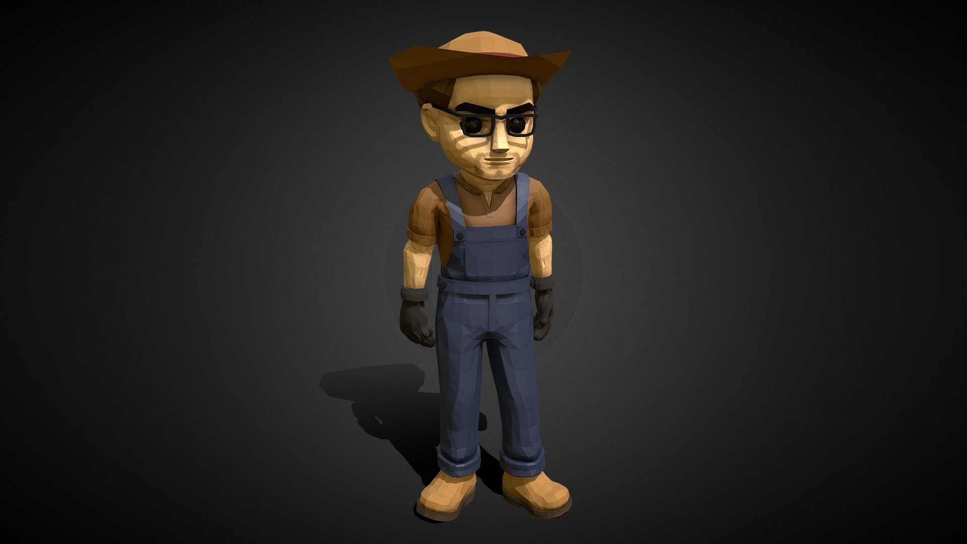 Farmer Man (Low Poly) - Download Free 3D model by Alec (Dreams Creator ...