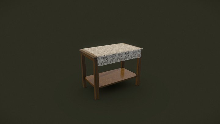 Wood Tea Table 1 3D Model