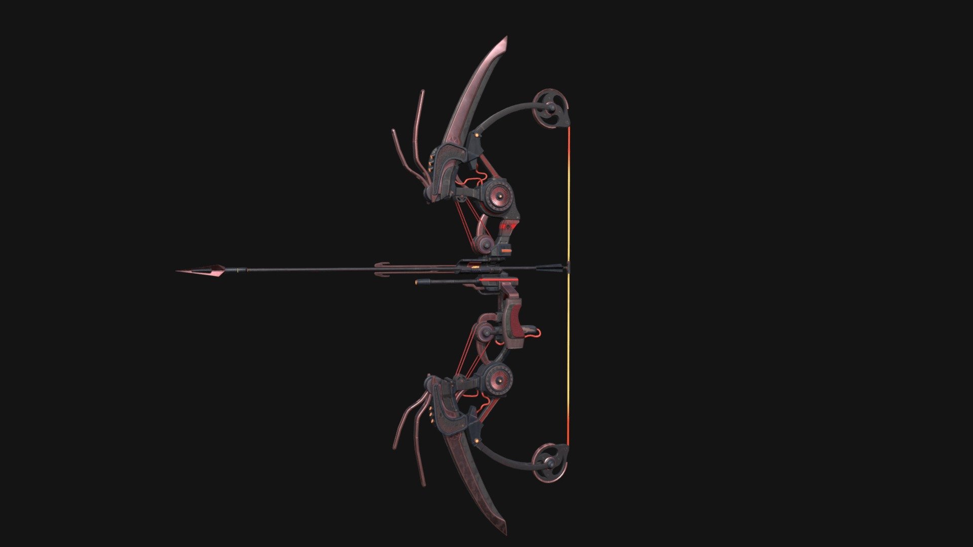 Red Sci-Fi Compound Bow - Buy Royalty Free 3D model by Clockwork ...