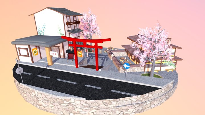 City Scene Kyoto 3D Model