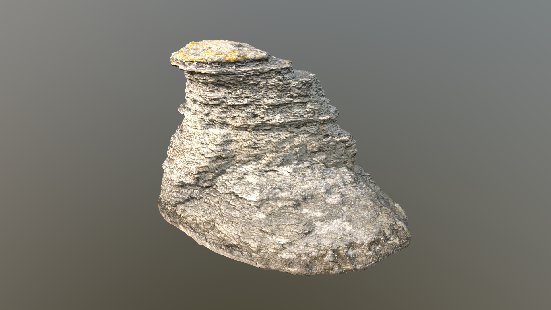 3D model Rauk Stone D - This is a 3D model of the Rauk Stone D. The 3D model is about a rock with a dark background.