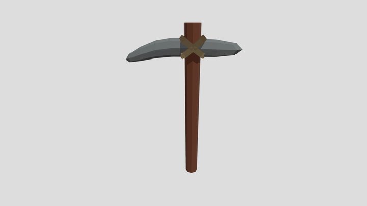 low poly pickaxe for you scene 3D Model