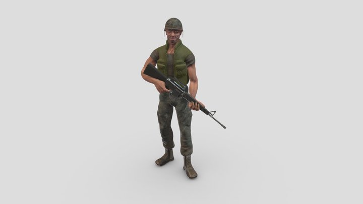 Vietnam USA Soldier 3D Model