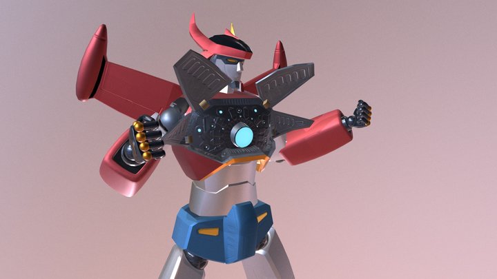 Ultra-Alpha Robo - Chest Cannon animation 3D Model