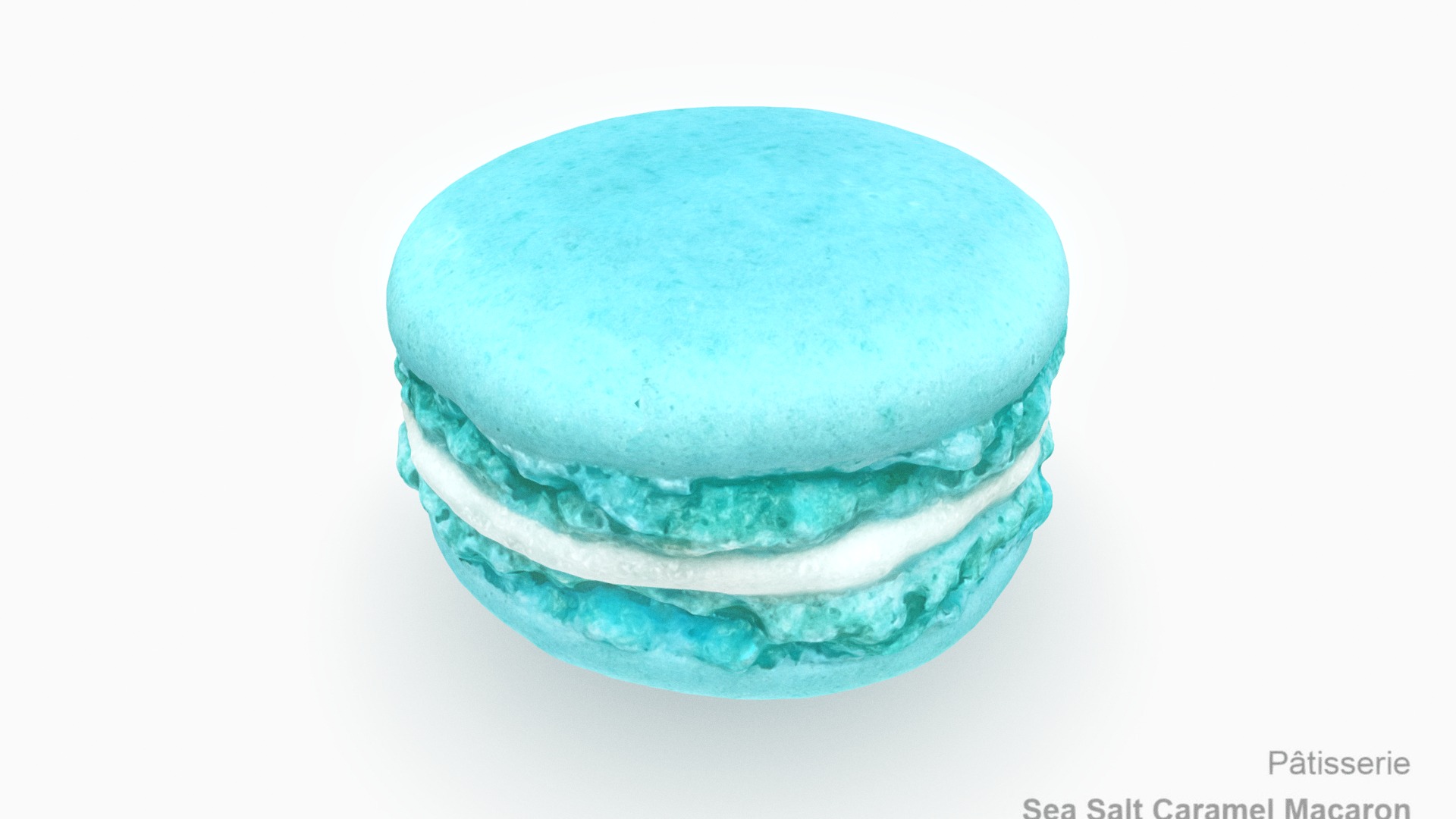 3D model Sea salt caramel Macaron 焦糖海鹽馬卡龍 - This is a 3D model of the Sea salt caramel Macaron 焦糖海鹽馬卡龍. The 3D model is about a blue and white rock.