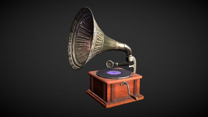 Old Russian Gramophone 3D Model