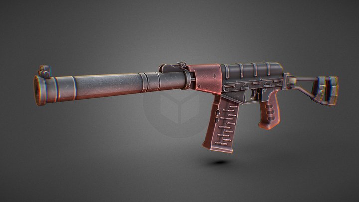 Stylized rifle 3D Model