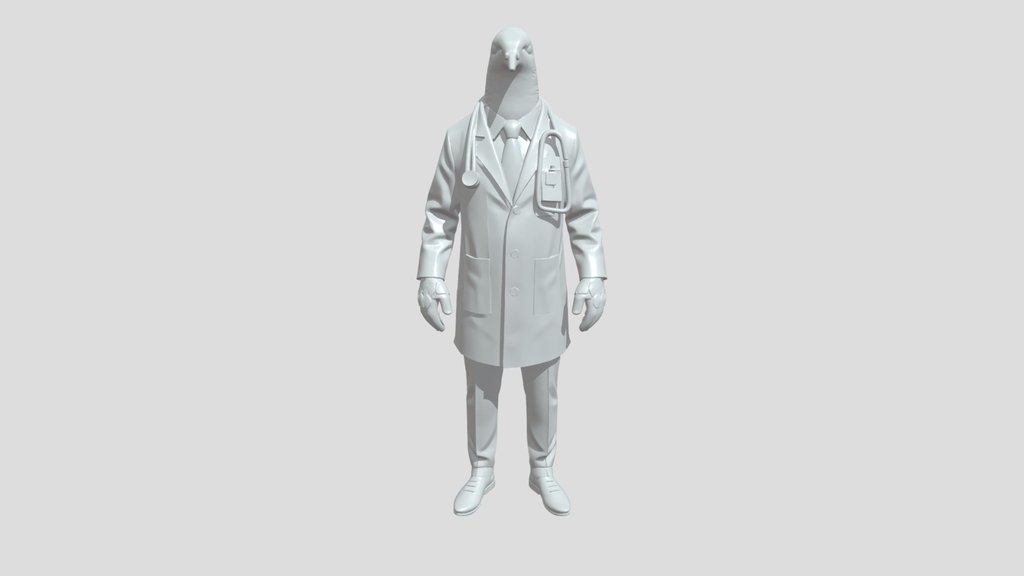 Pigeon-headed doctor figure