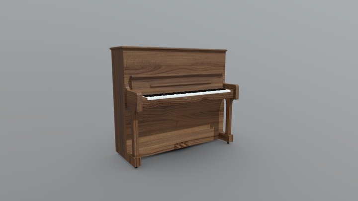 Steinway Upright Piano - Model K 3D Model