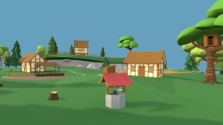 Medieval country village 3D Model