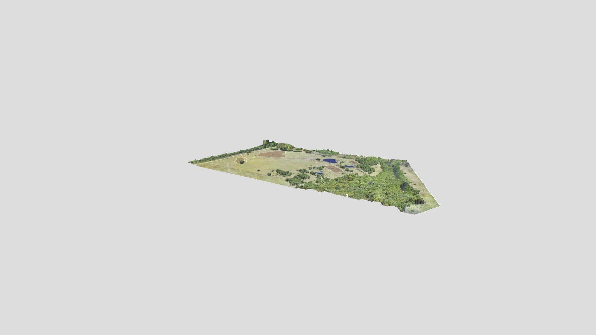 Modelo 3D museo con arboles v5 zx2