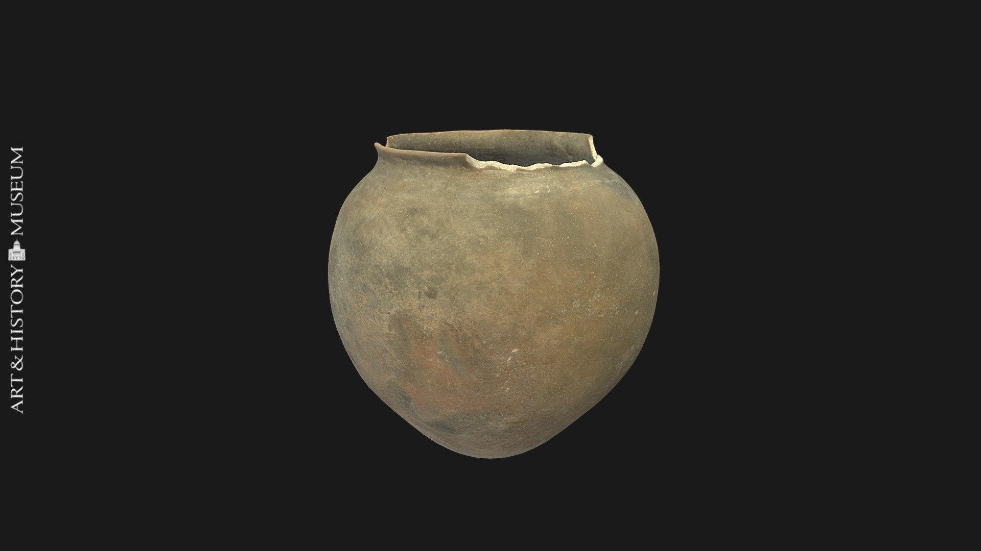 Egg-shaped pot with small opening & flaring rim
