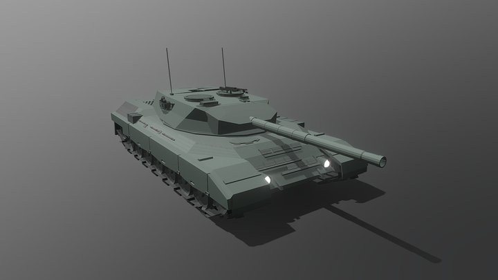 Low poly Leopard1A5 3D Model