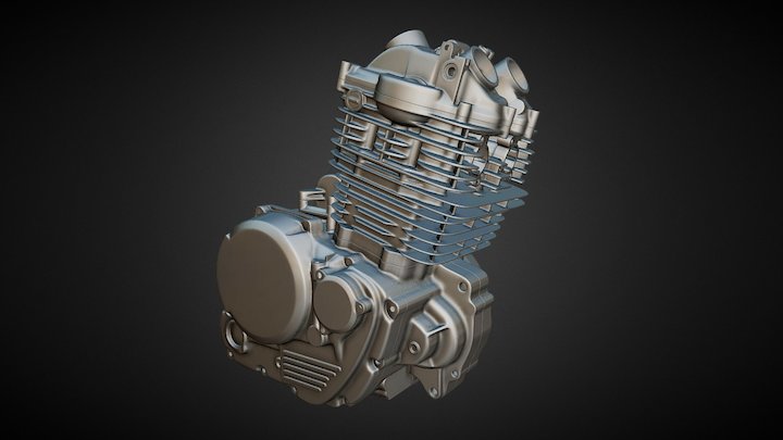 Honda 650 cm³ RFVC motorcycle engine 3D Model