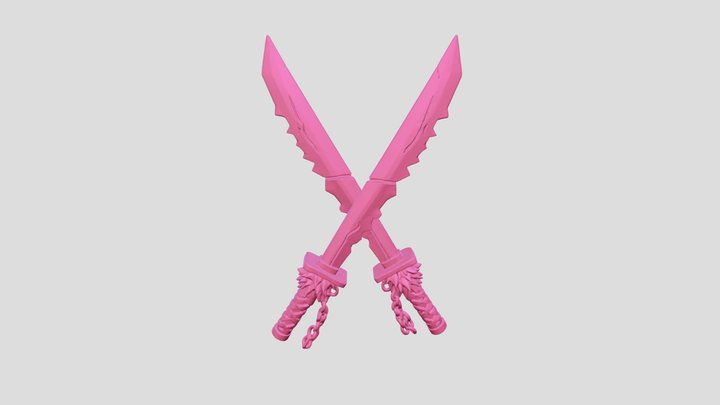 Dual Blades Aglow 3D Model