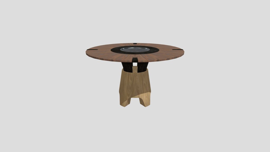 Round Wood Grill Table
