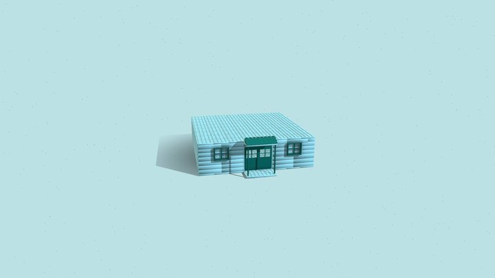 Lego house, blue_ 3D Model