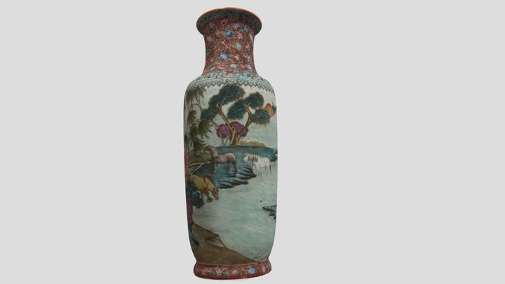 Chinese Porcelain Famille Rose Vase #1 3D Model