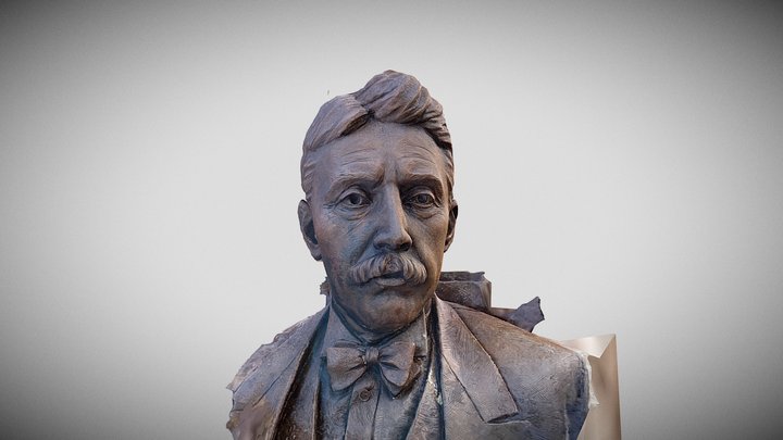 Bronze statue Arnold Bennett in Stoke on Trent 3D Model