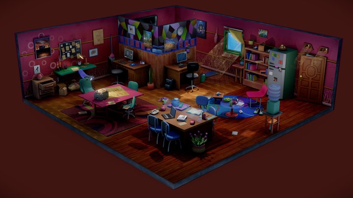 Studio Office Interior Remastered (GameReady) 3D Model