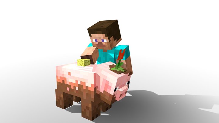 Steve and The Muddy Pig 3D Model
