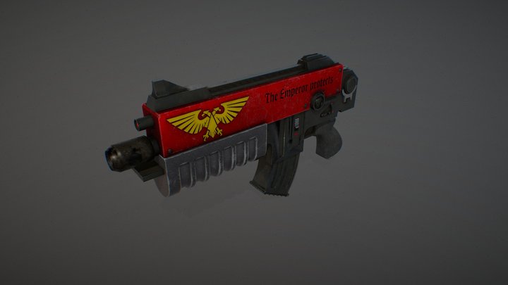 Warhammer 40k: Bolter (Болтер) 3D Model