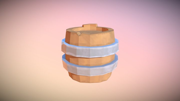 Barrel low poly 3D Model