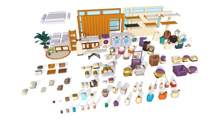 Cubed Bear_ Laundry Essentials_v1_1 3D Model