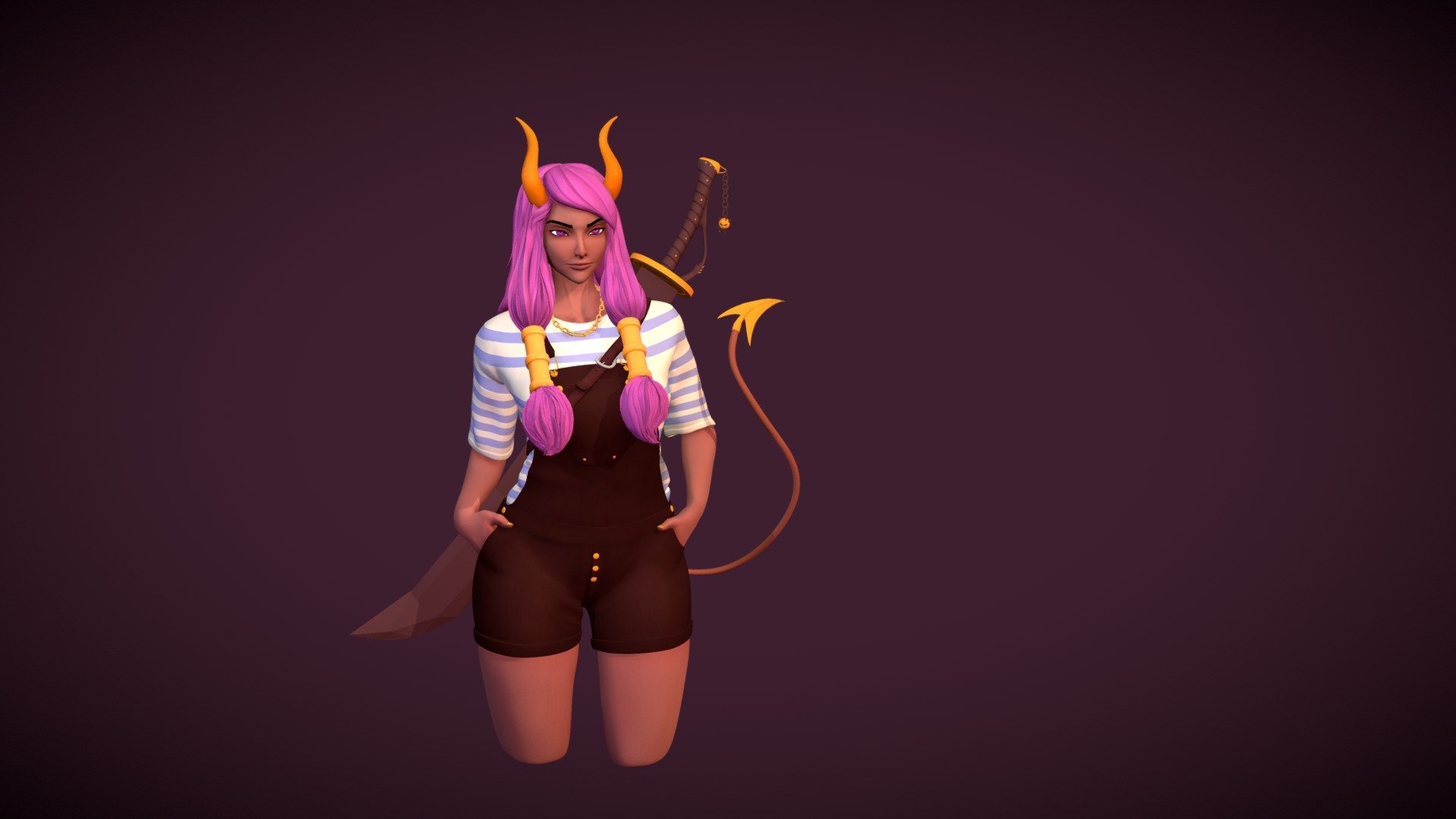 Demon Girl - 3D model by Ludovic Fumabre (@LudovicF) [6e4c24e] - Sketchfab