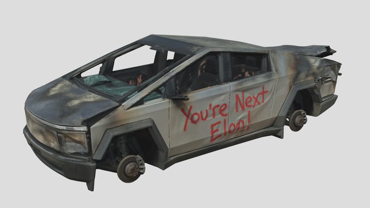 Destroyed Tesla Cyber Truck – Free 3D Model STL