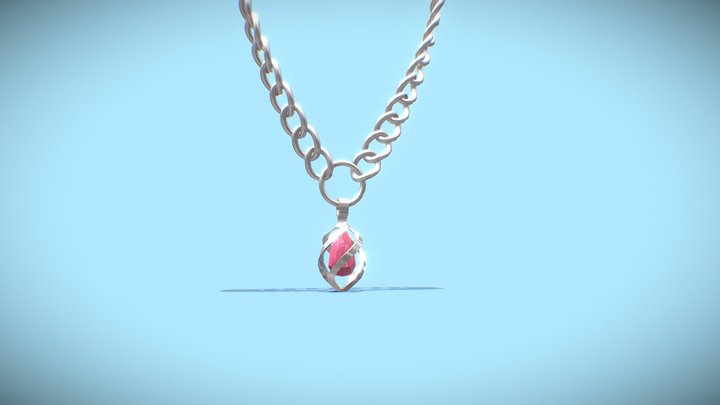 D'Aurore Silver Necklace 3D Model