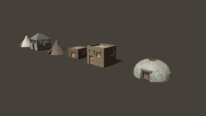 Post Apo Simple Buildings for mobile games 3D Model