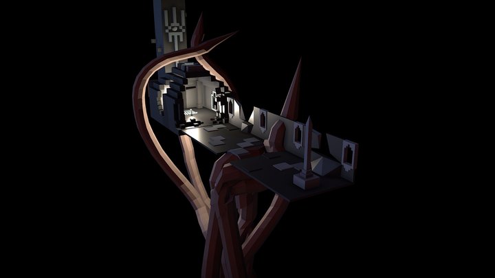 Demon Temple in the Vines 3D Model