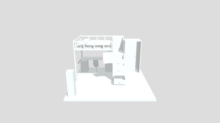 Bunk Bed Loft Version 2 3D Model