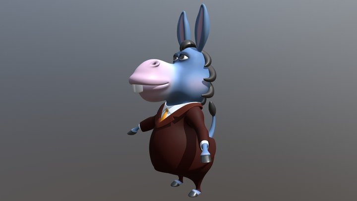 Cartoon Donkey 3D Model